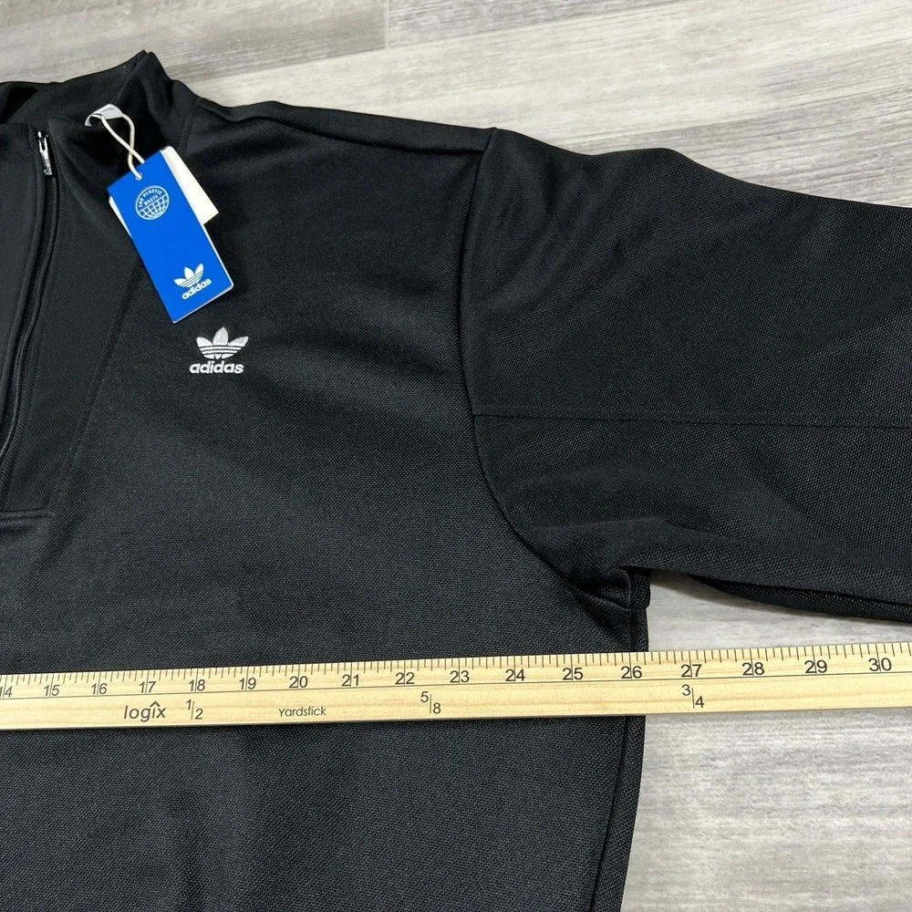 $80 Women' Size S / M Adidas Half Zip Track Jacket IP3097 Black Small Medium NWT